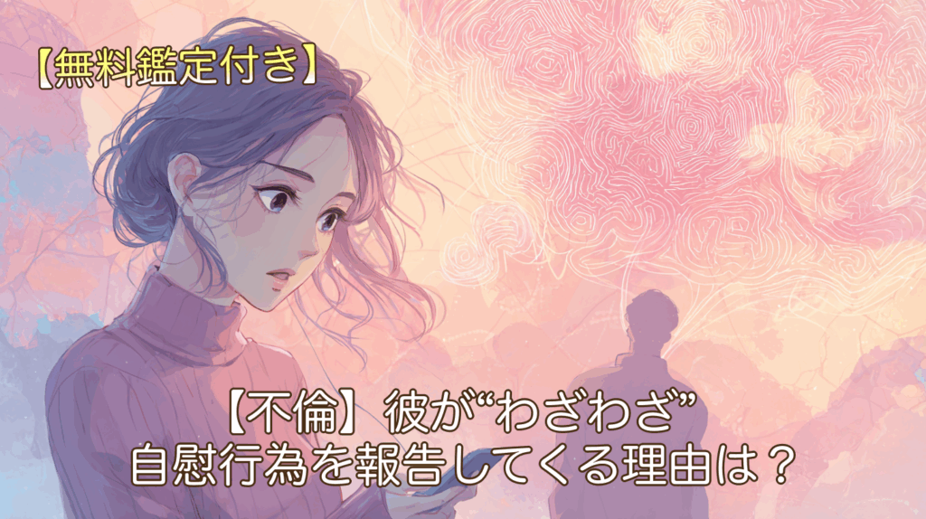 【不倫】彼が“わざわざ”自慰行為を報告してくる理由は？──40代女性の苦しい恋を占い師が優しく丁寧に読み解きます