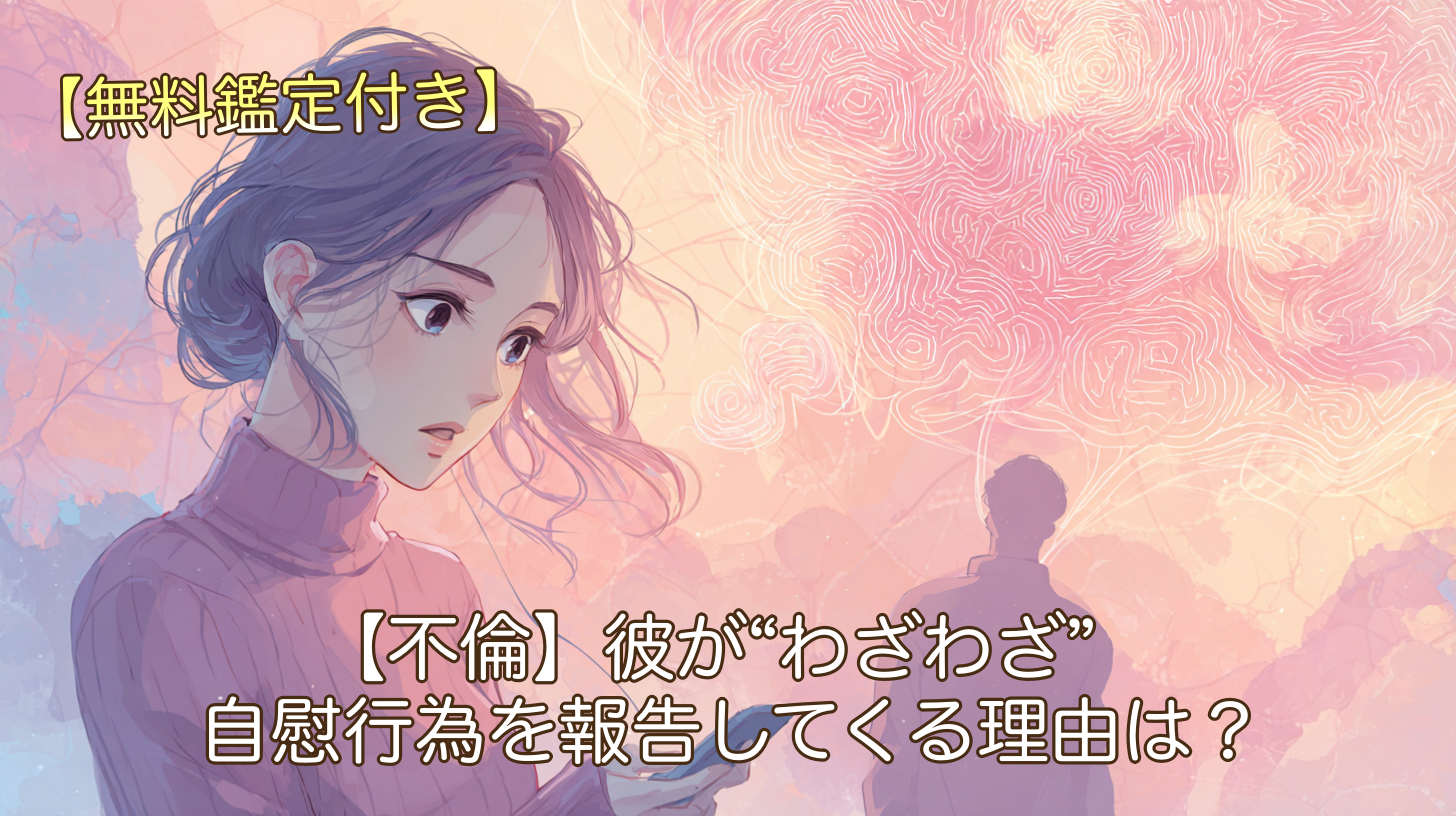 【不倫】彼が“わざわざ”自慰行為を報告してくる理由は？──40代女性の苦しい恋を占い師が優しく丁寧に読み解きます