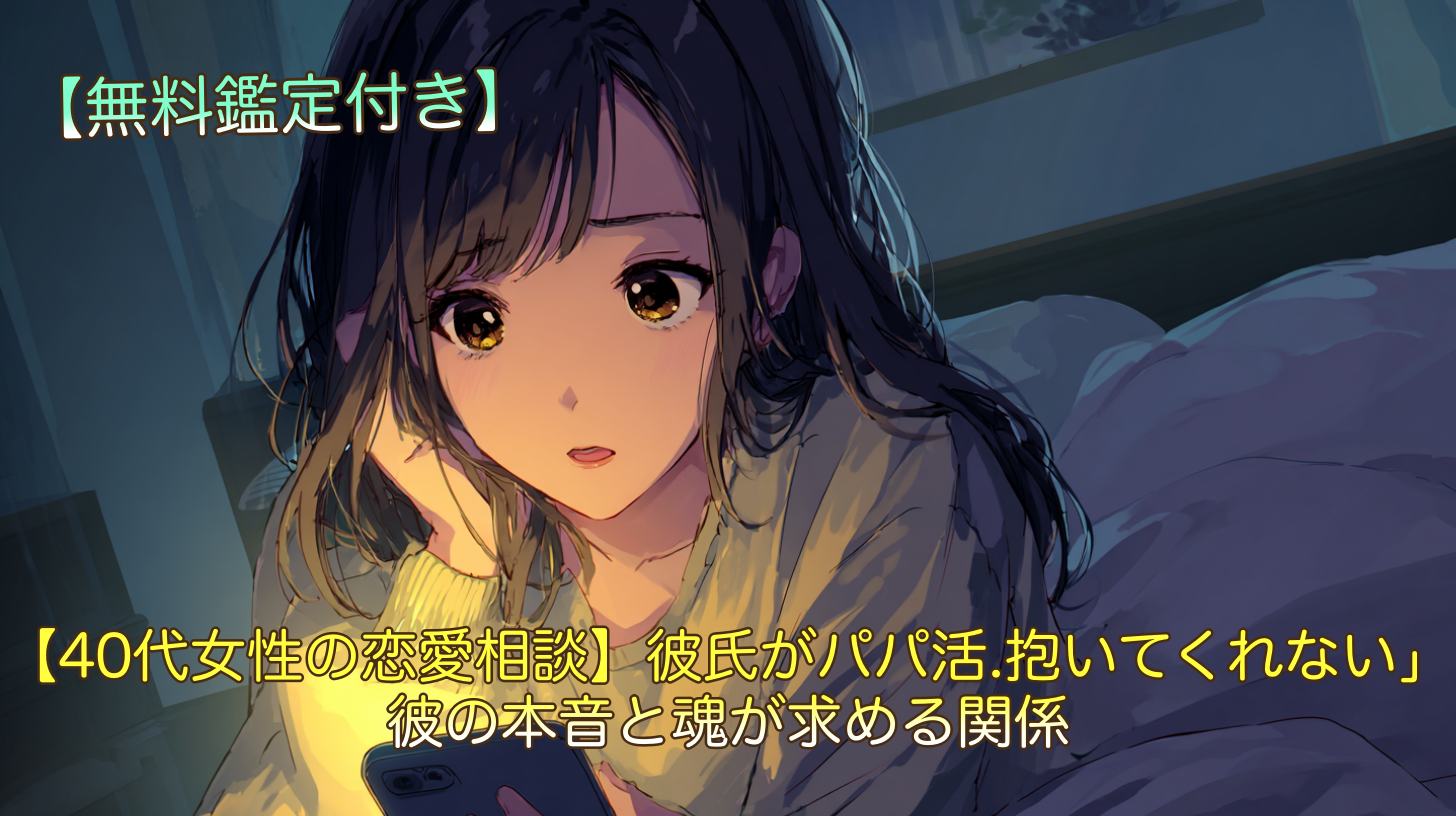 【40代女性の恋愛相談】彼氏がパパ活...「抱いてくれない」彼の本音と魂が求める関係